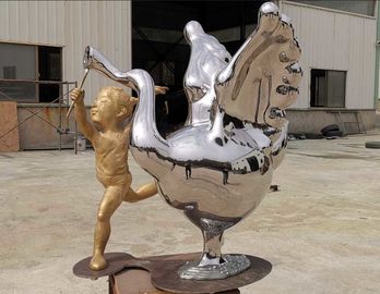 مجسمه های فلزی در فضای باز معاصر در فضای باز تزئینات مجسمه حیوانات از جنس استنلس استیل تزئینی