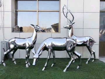مجسمه های حیوانات آینه جلا Ss فلزی برای زیور آلات باغ